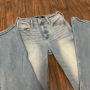 Hollister Light Blue High-Rise Flare Jeans
